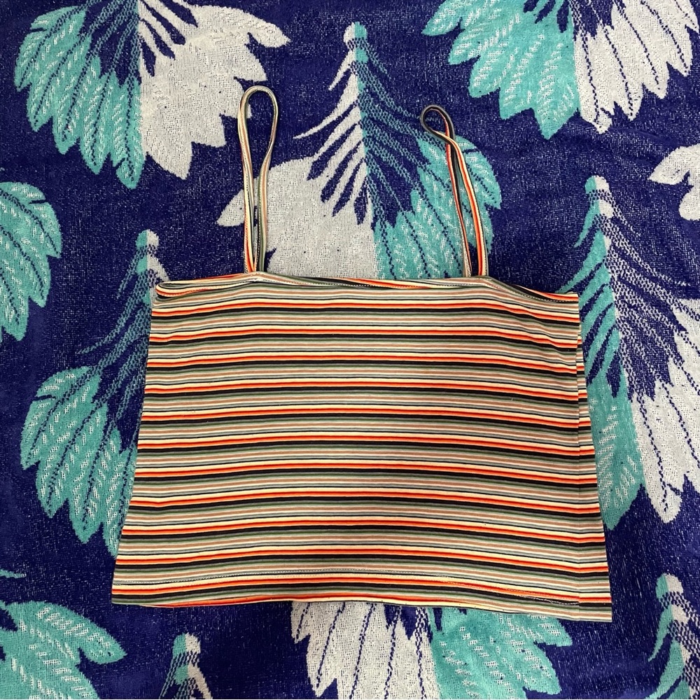 brandy melville striped rainbow tank